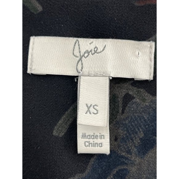 Joie Derwin 100% Silk Racerback Ruffle Tank Camisole Lined Black Floral Print XS - Picture 7 of 9